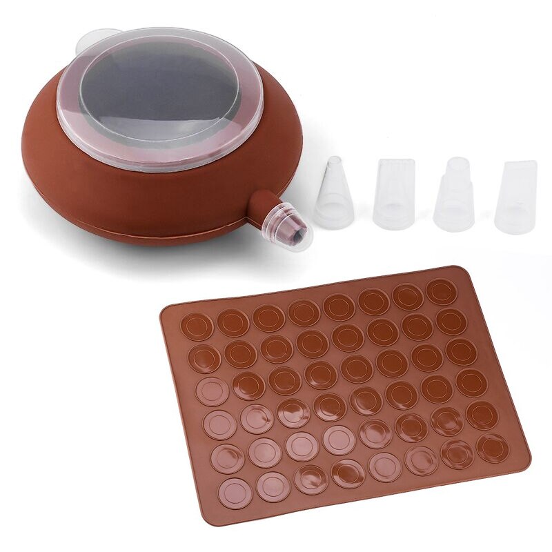 Macaroon Kit Macaron Silicone Mat Non-Stick Baking Mold Set 48 Capacity Macaron Pot Cake Decorating Supplies: set 2