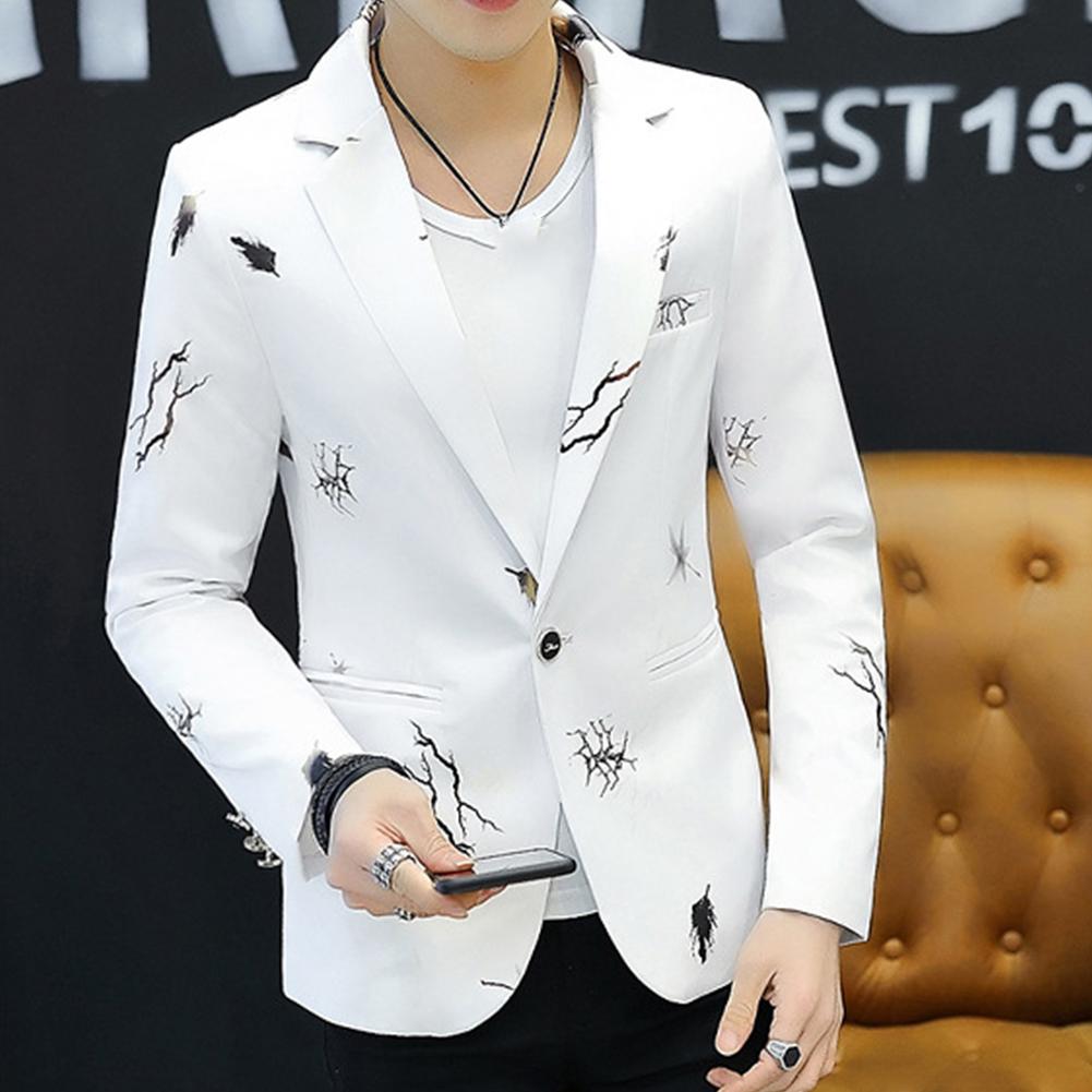 Stylish Jacket Formal One Button Suit Men's Business Blazer Slim Wedding Button Coat Jacket