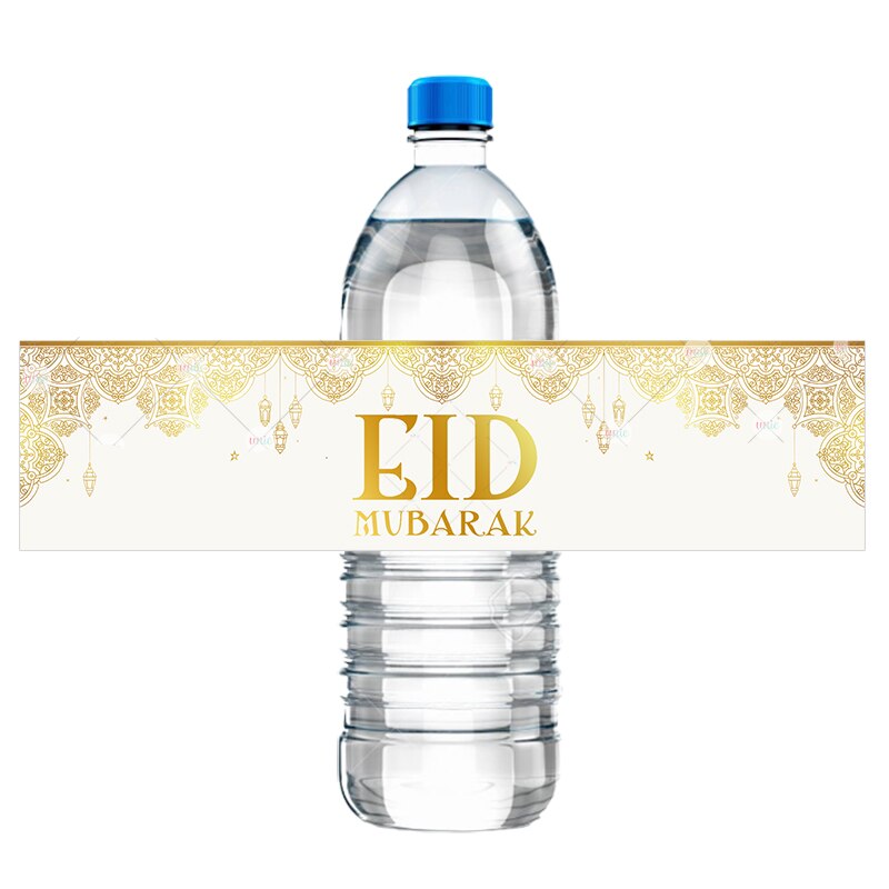 Étiquettes autocollantes Eid Mubarak, 20 pièces, pour décoration Eid al-fitr, pour bouteille d&#39;eau, pour fête musulmane islamique, pour bricolage: B