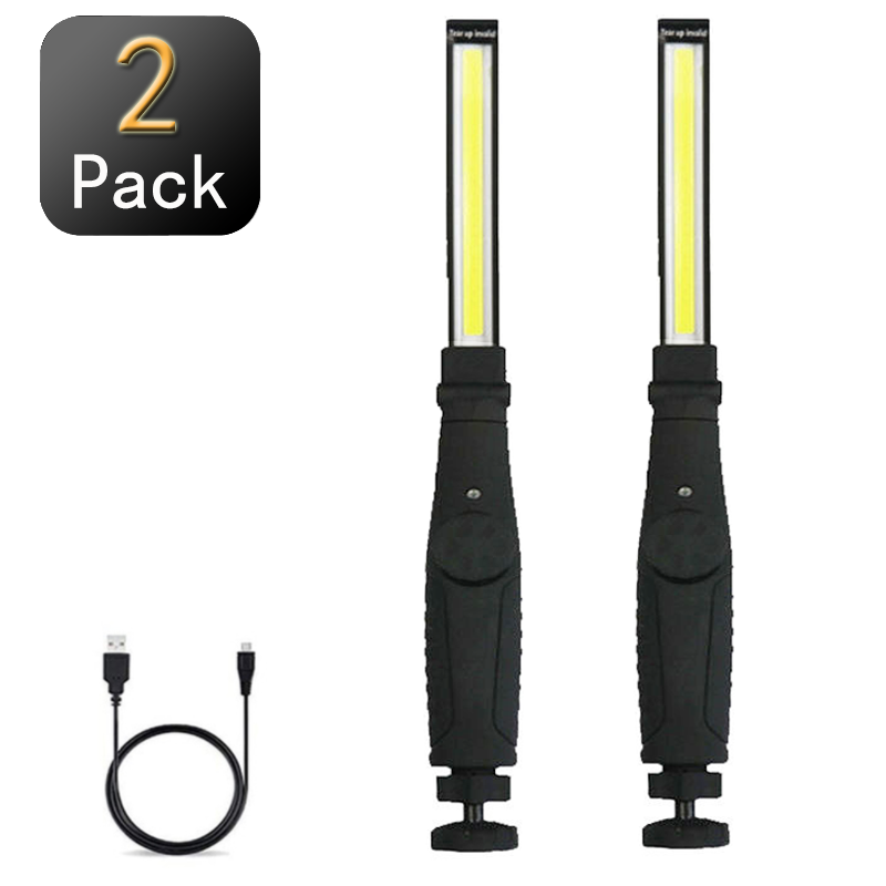 3 -i- 1 cob-arbejdslampe genopladelig led-arbejdslampe med magnetisk base superklar lampe med håndtag til bilreparation i hjemmet: Gul