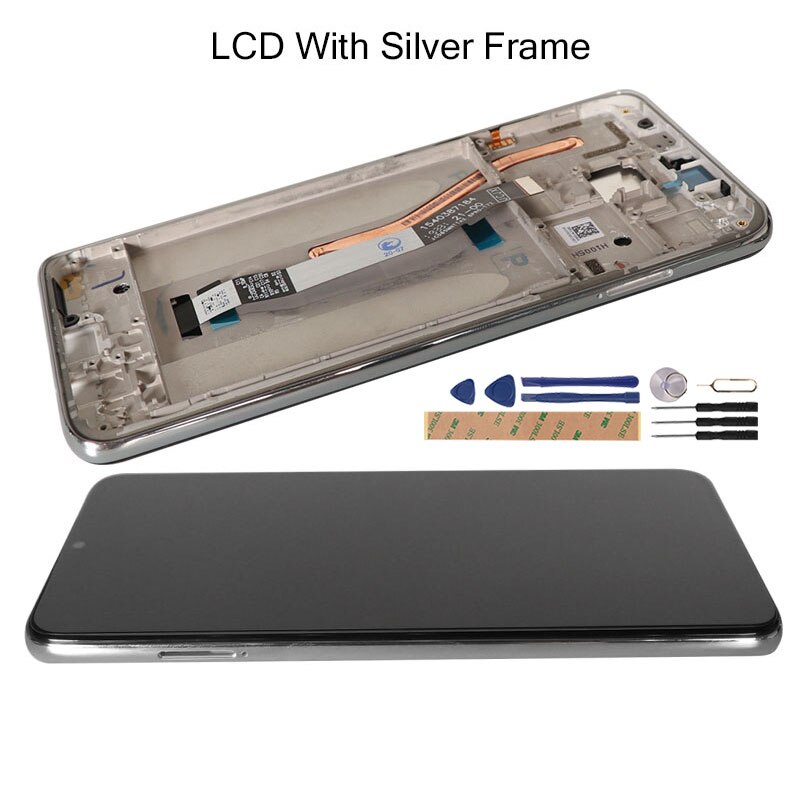 Lcd Voor Xiaomi Redmi Note 8 Pro Display Touch Screen Digitizer Vervanging Display Voor Redmi Note 8 Pro Screen Met frame 6.53": LCDWith Silver Frame