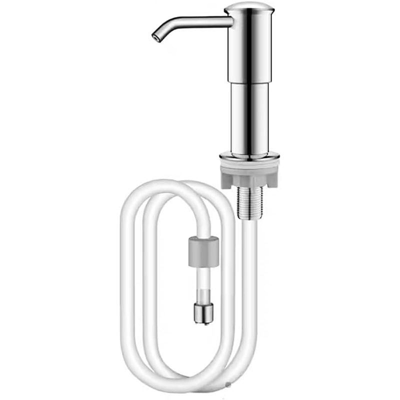 Kitchen Sink Soap Dispenser Stainless Steel HauSun Countertop Pump Head with Extension Tube Kit Extra Long Hose: Light Grey