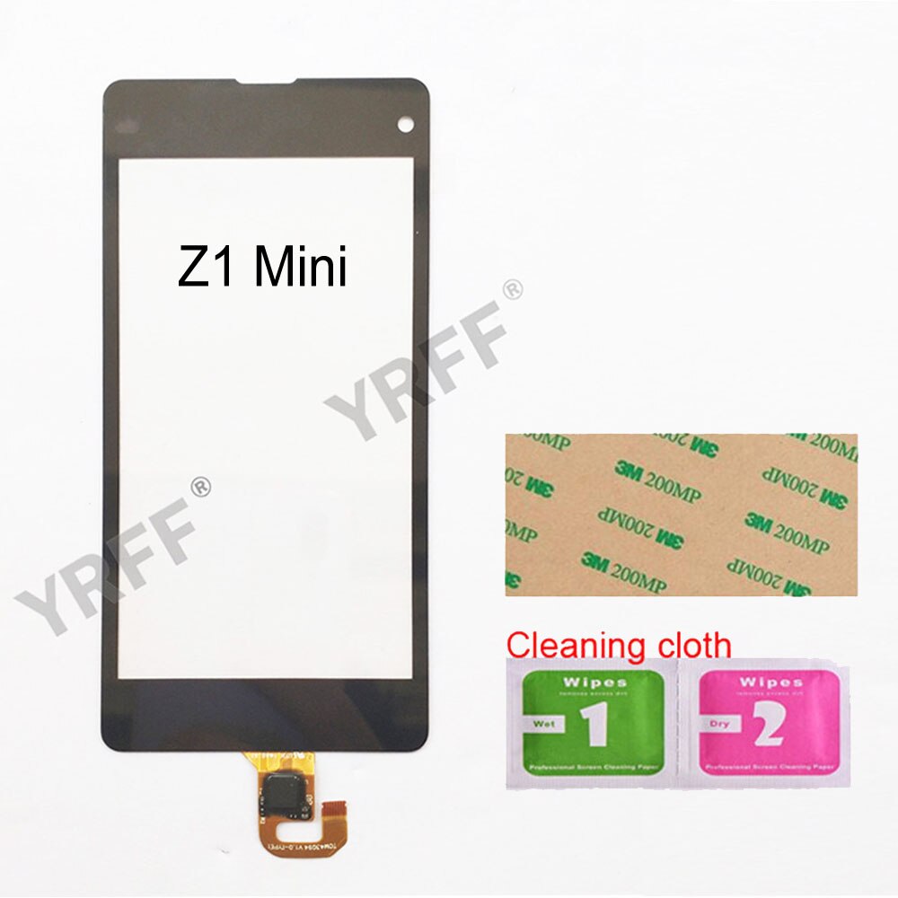 Panel táctil para Sony Xperia Z1/ Z5/Z2 4G 3G/Z3 Mini/Compact z3/Z1 Mini, digitalizador de pantalla táctil, Panel de cristal: Z1 Mini Black
