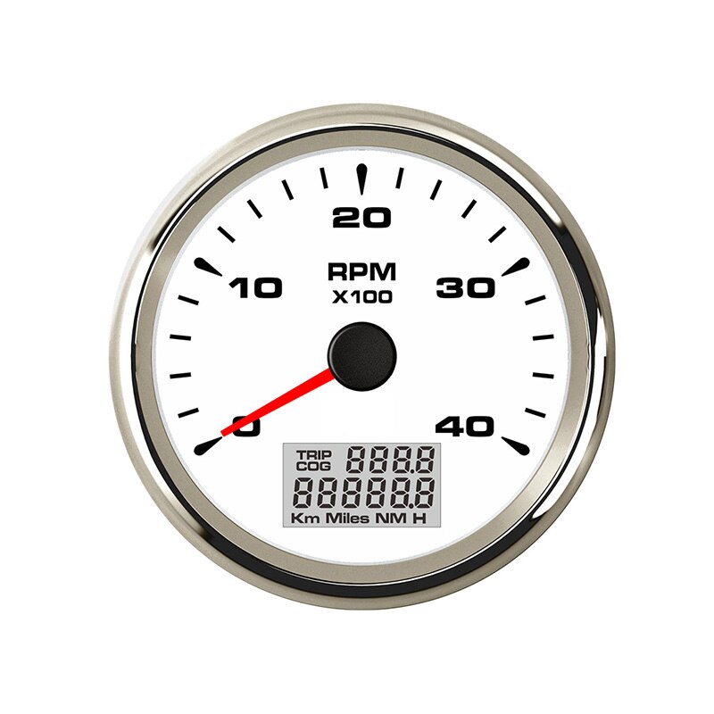 85mm Boat Tachometer Sensor with LCD Hourmeter 6000 RPM for Diesel Gasoline Engine Marine Car Tacho Meter 7 Color Backlight: 4K-WS