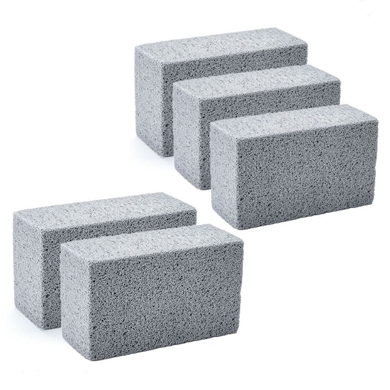 Grill Griddle Cleaning Brick Block Ecological Grill Cleaning Brick De-Scaling Cleaning Stone for Removing Stains BBQ Accessories: 5pcs