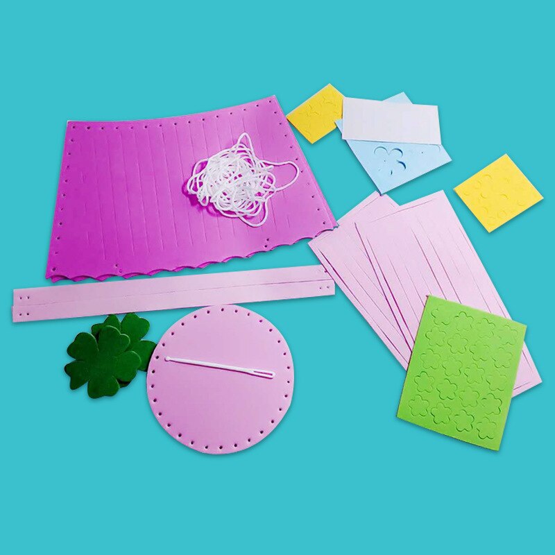 Eva Handgemaakte Geweven Pasta Mand Kinderpark Speelgoed Diy Handwerk Meisje Sticky Kleuterschool Materiaal Kids Ambachten Speelgoed