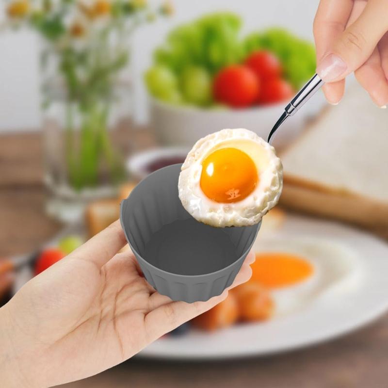 E8BD -set 2 grote dikke kopjes voor luchtfritenten Handige siliconen eieren kookvormen