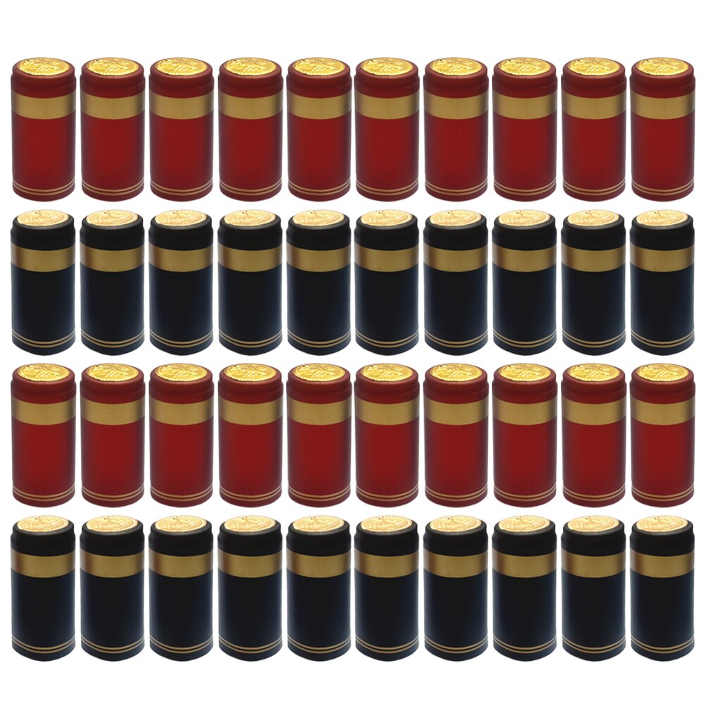 100 stk varmekrympekapsler vinflaske kapsler vin varmekrympbare lokk vin krymp filmfilm for vin rett munn flaske: Assortert farge
