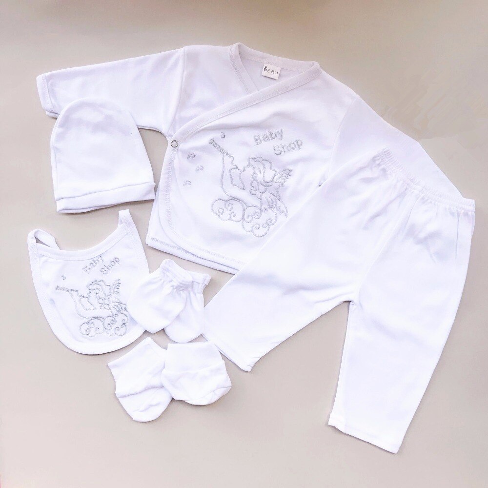 Newborn Baby Cotton Cardigan Suit Four Seasons Six Sets Of Baby Set: Default Title