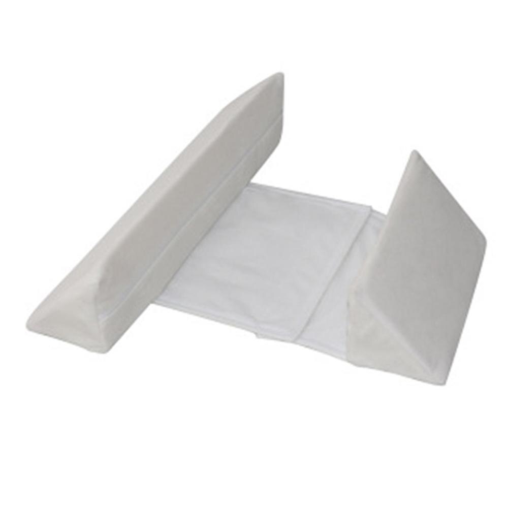 Bébé côté sommeil oreiller soutien cale réglable infantile Anti-rouleau coussin Triangle positionnement bébé oreiller: White  flannel