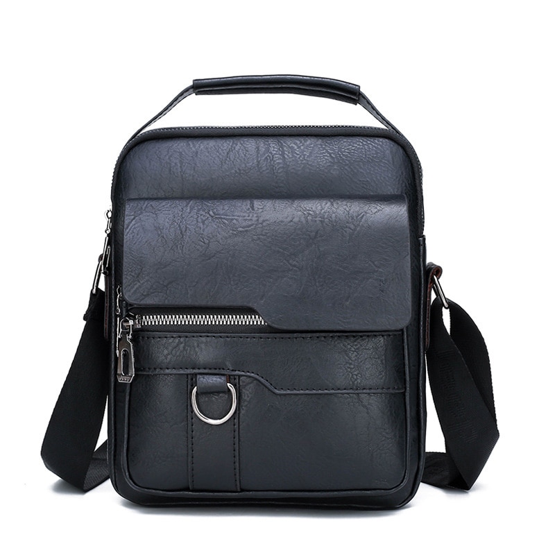 Male Bag PU Leather Handbag Capacity Men Messenger Tote Casual Shoulder Vintage Crossbody