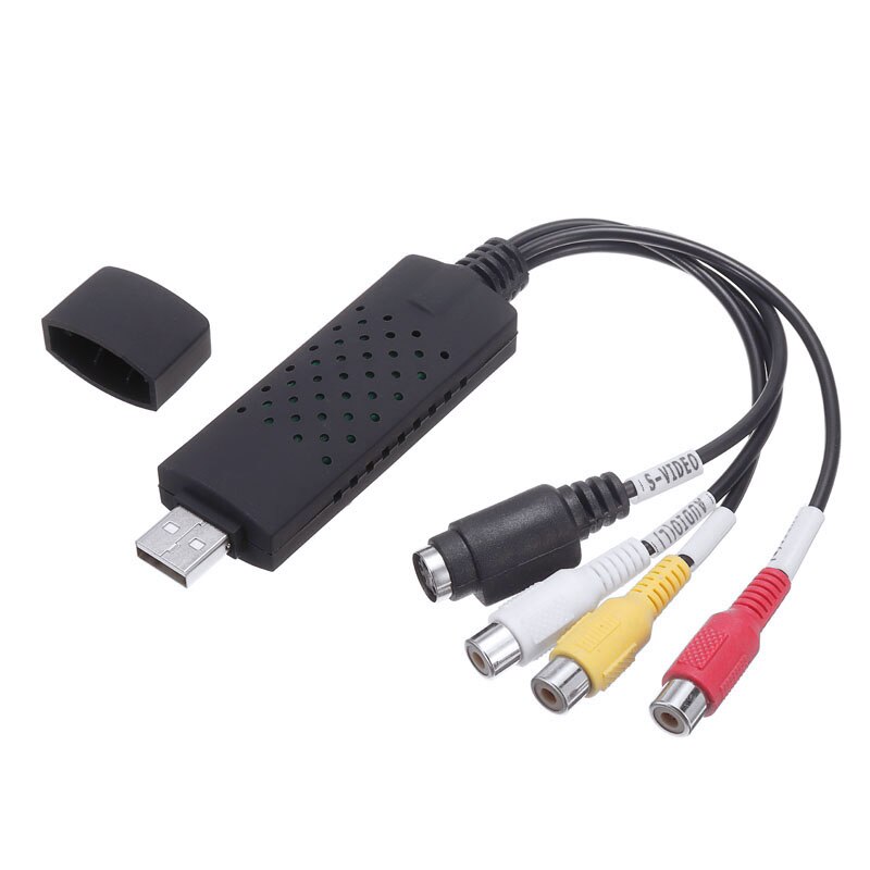 USB 2.0 VHS to DVD Audio Video Converter Capture Card Scart Kit Portable Capture Car Adapter With Leads &amp; Cable