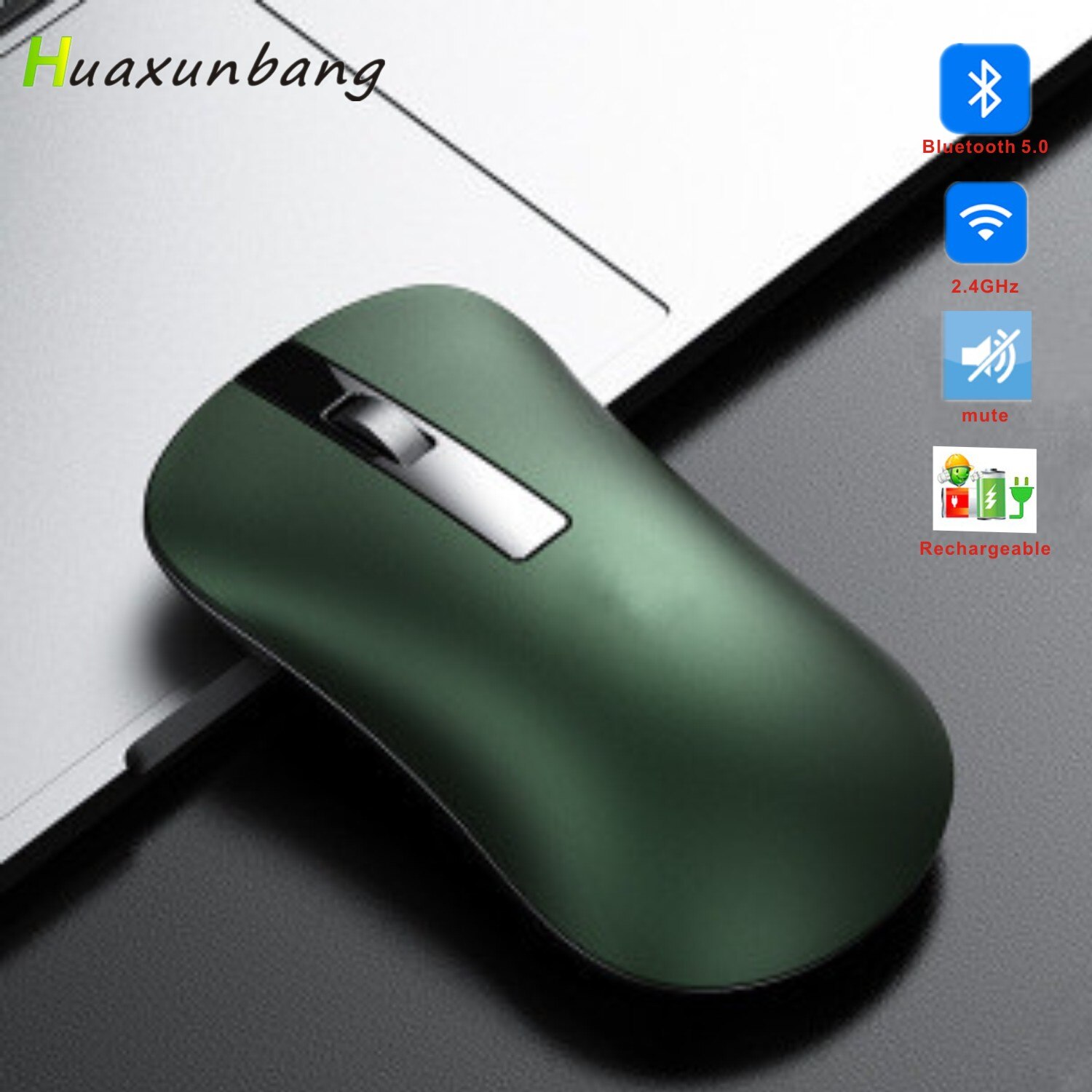 Ergonomic Rechargeable Wireless Mouse Silent Thin USB PC Laptop Computer Bluetooth Mice For MacBook Lenovo HP Dell Xiaomi Mouses