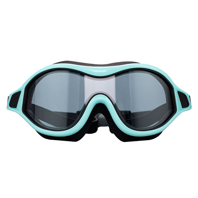Professionele Zwembril Volwassen Groot Frame Antisluier Siliconen Bril Electroplated Lenzen: green