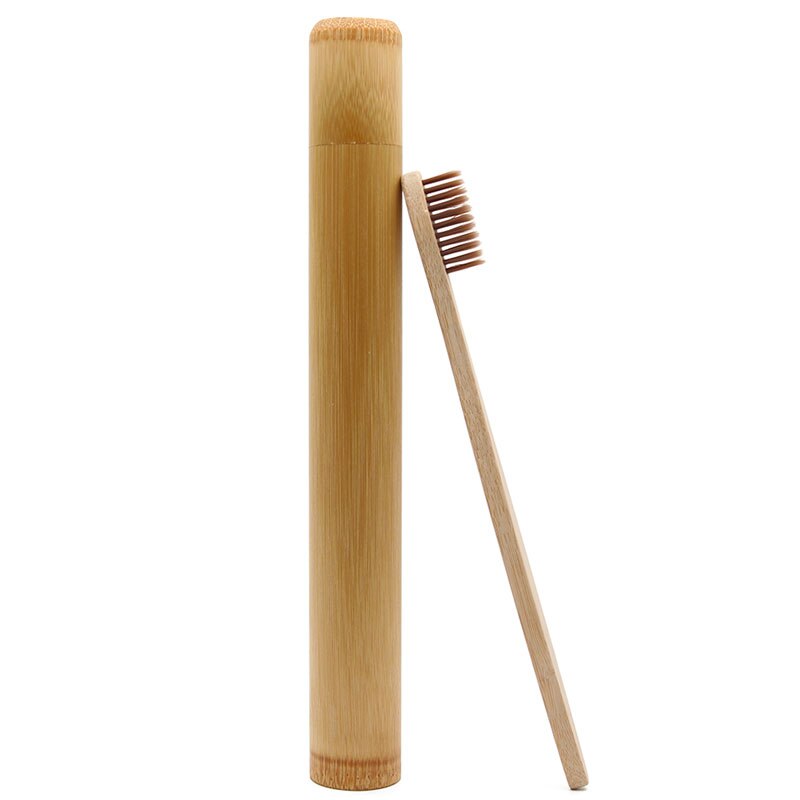 1Pcs Natuurlijke Bamboe Buis Voor Tandenborstel Eco Vriendelijke Travel Case Hand Made 21Cm Bamboe Tandenborstel Buis Draagbare Reizen verpakking: Brown