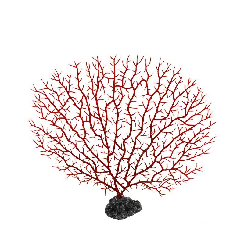 Underwater Artificial Coral Plant Ornament Aquatic Plant for Aquarium Fish Tank Landscape Decoration acuario: Red / 25x21cm