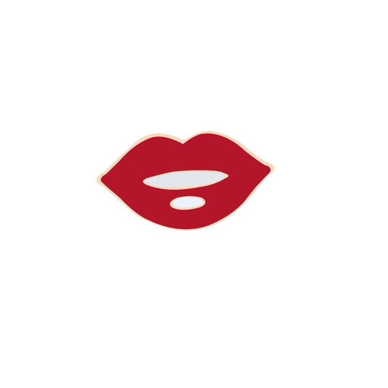 Udvalg af røde læber emalje brocher romantisk sexet mund revers nåler jakker rygsæk badge vintage smykker til kvinder: Stil 4
