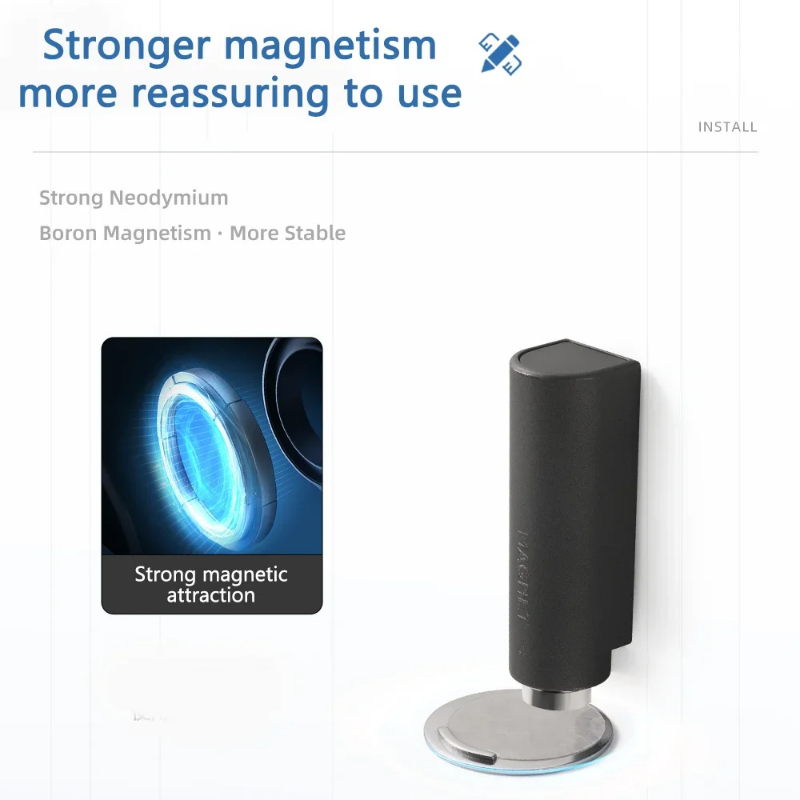 Non Perforated Gate Blocker Stainless Steel Magnetic Door Stopper, Door Hardware Door Close Prevention Door Stop Door Closer