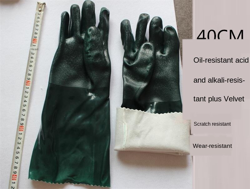 40Cm Dikke Olie Slip Handschoenen Zuur En Alkali Bestendige Handschoenen Zandstralen Auto Reparatie Machine Reparatie