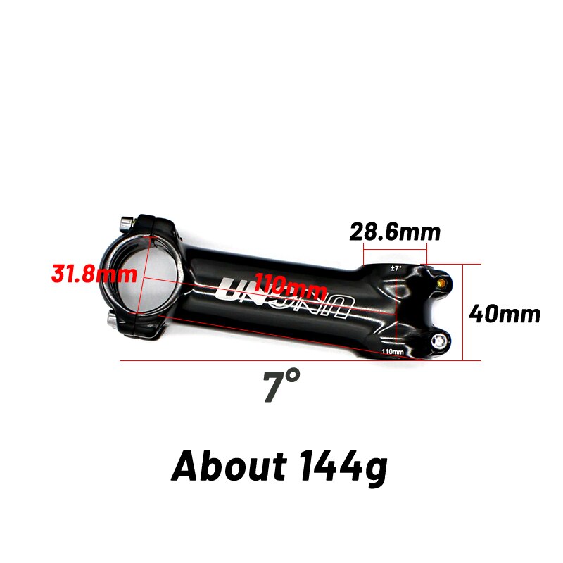 UNO Stem 7 Degree Bicycle Stem Road 17 Degree Ultralight Stem MTB 31.8mm Bicycle Handlebar Stem 35 Degree 60-130mm Kalloy Stem: 110mm 7 degree