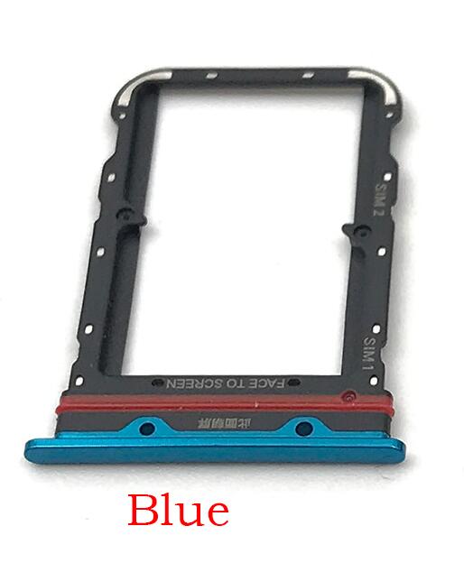 Carte Sim pour Xiaomi Redmi Note 9S 9 Pro / Mi Note 10 Pro, fente de plateau, support de carte SD, pièce de réparation, noir, bleu, or: Mi note 10 Blue