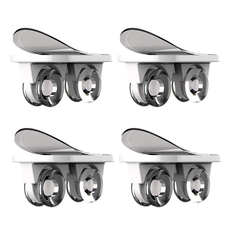 4 PCS Stickable Caster Directional Wheels Self Adhesive Storage Box Pulley Universal Furniture Wheel for Moving: White