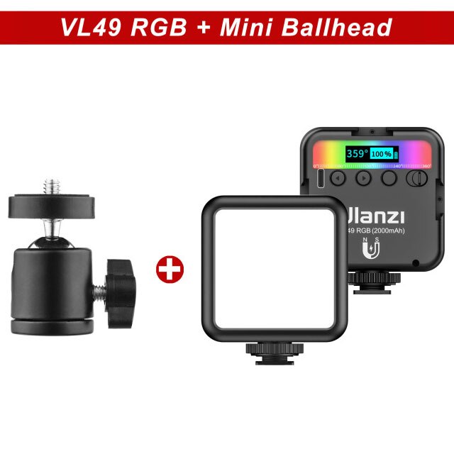 Ulanzi VL49 Mini Rgb Video Licht Verlichting Voor Fotografie 2000Mah 2500K-9000K Zoom Verlichting Fotografische Verlichting vlog Licht: 5600 k