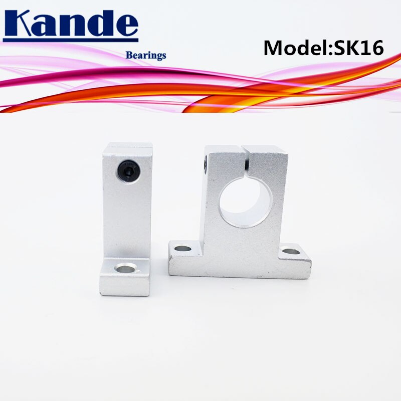 Rodamientos Kande 4 Uds SK16 16mm soporte de eje lineal para impresoras 3D deslizamiento SK16 16mm