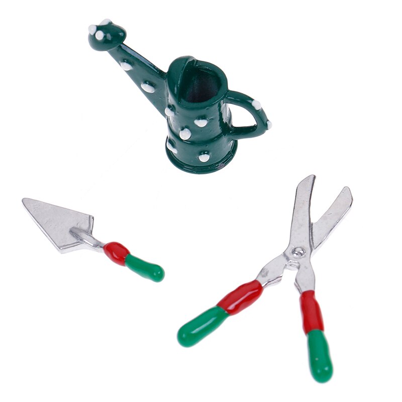 FAI DA TE Miniatura Irrigazione Metallo Può Spade Rastrello Attrezzi Da Giardino Per I Bambini Casa di Bambole Miniature Set di Accessori