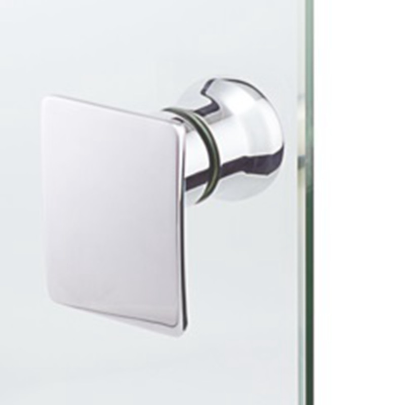 Shower Room Glass Door Handle Bathroom Pull Door Back-to-Back Alloy Square 6mm Single Hole Button Shower Door Handle Chrome