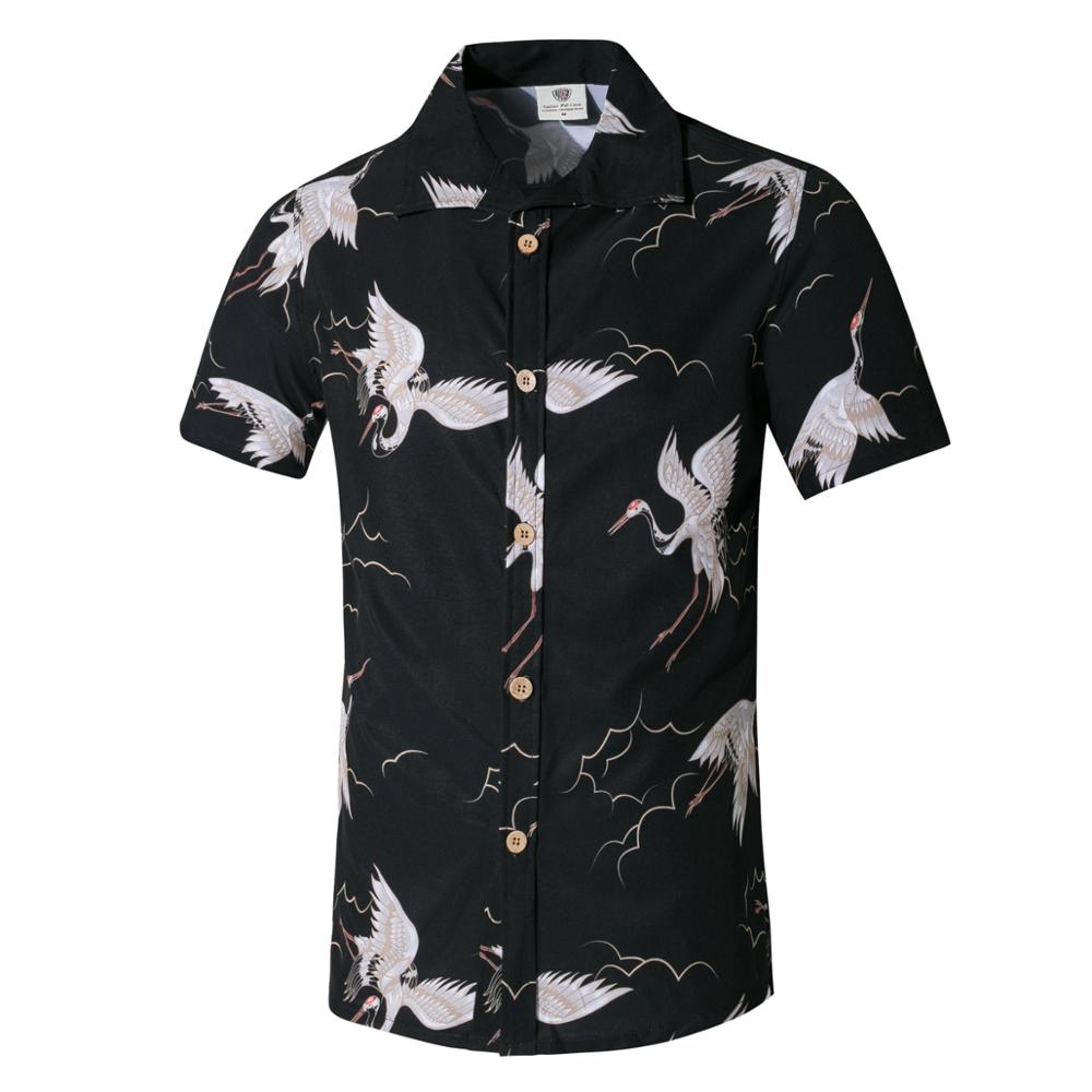 Camisa de verano de manga corta con estampado de botones Hawaianos para hombre, cuello levantado, ropa de playa, camisetas de para hombre, camisas de talla grande de secado rápido