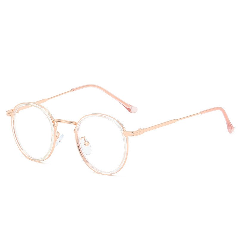 Retro Round Glasses Frame Women Eyeglasses Computer Myopia Optical Anti-blue light Spectacle Frame Female: d