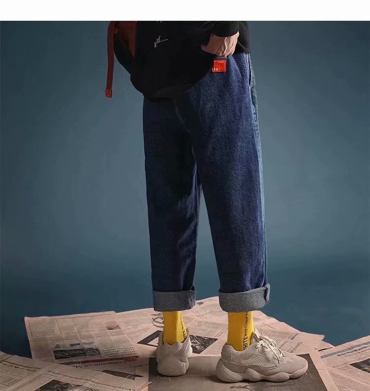 Mænds bukser elastiske mænd cool løse joggers skinny jeans bukser mænd bælte mænd streetwear