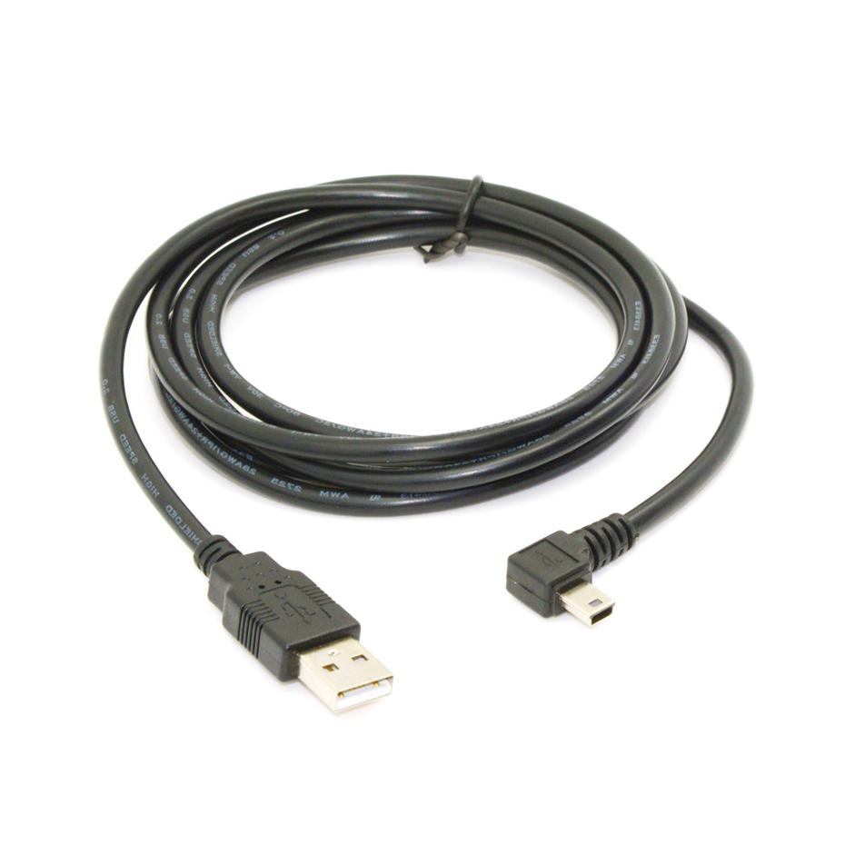 USB 2.0 Male to Mini USB UP Down Left Right Angled 90 Degree Cable 0.25m 0.5m 1.8m 3m 5m for Camera MP4 Tablet