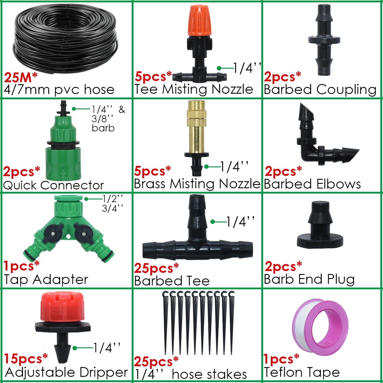 KESLA-sistema de riego automático para jardín, controlador de temporizador, microgoteo, sistema de enfriamiento por pulverización, 5M-50M: Gris claro