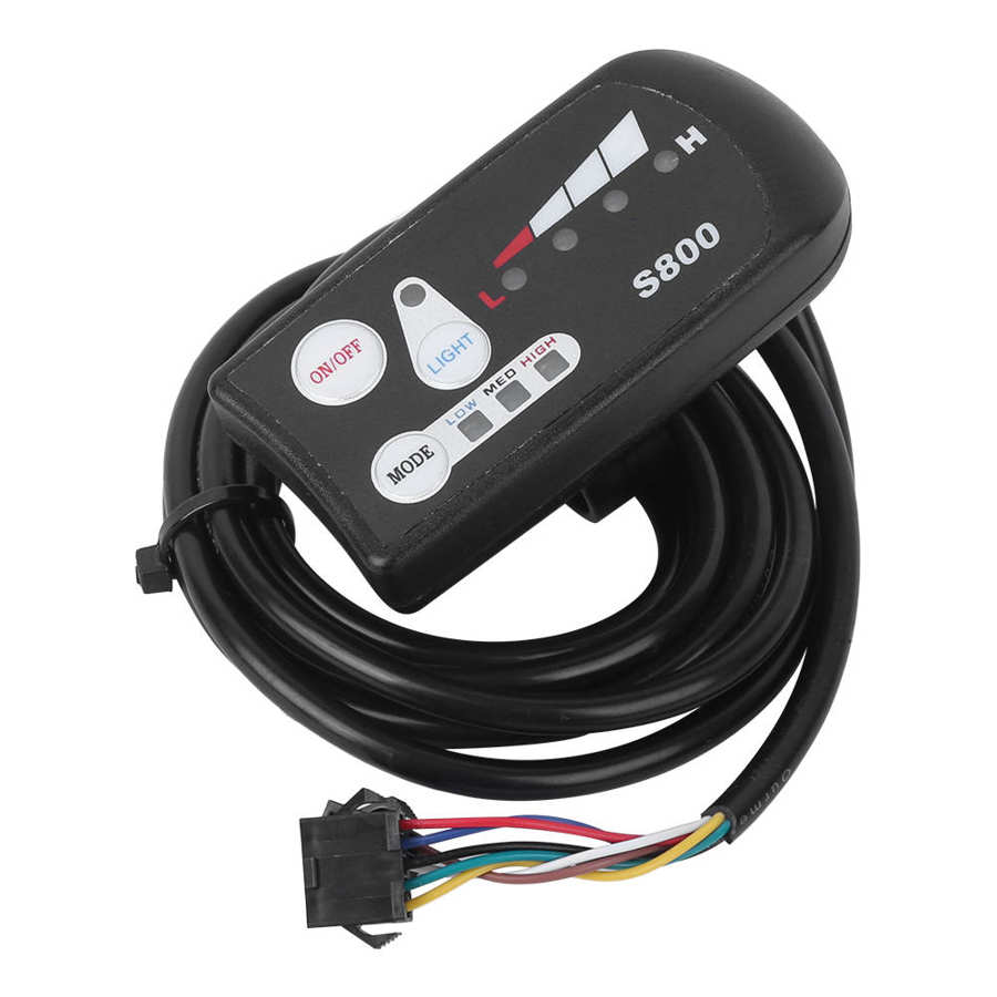 Electric Bicycle Display S800 Button Speed Shifter Control Panel Display 36V/48V Connect E-bike Headlight and Controller: 48V