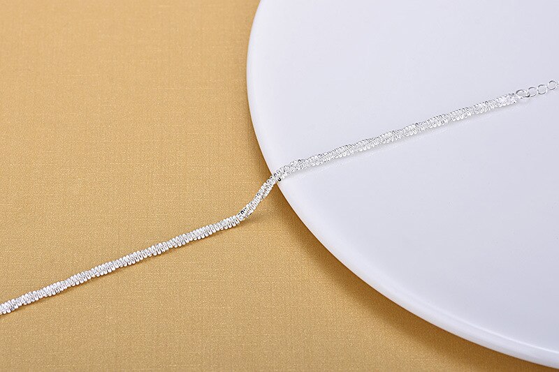 Pulseira prateada 925 da moda