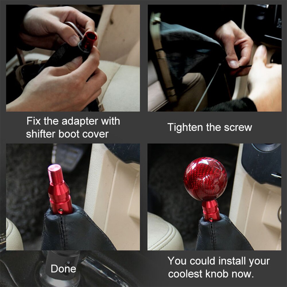 M12x1.25 Shift Knob Adapter Universal Threaded Knobs Boot Retainer for Shifter Level Red Car accessories
