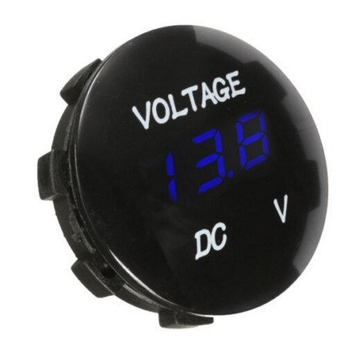 Dc 12 V-24 V Auto Motorfiets Waterdichte Led Panel Digitale Voltage Meter Voltmeter Auto En Motorfiets Voltmeter modificatie: Blue light