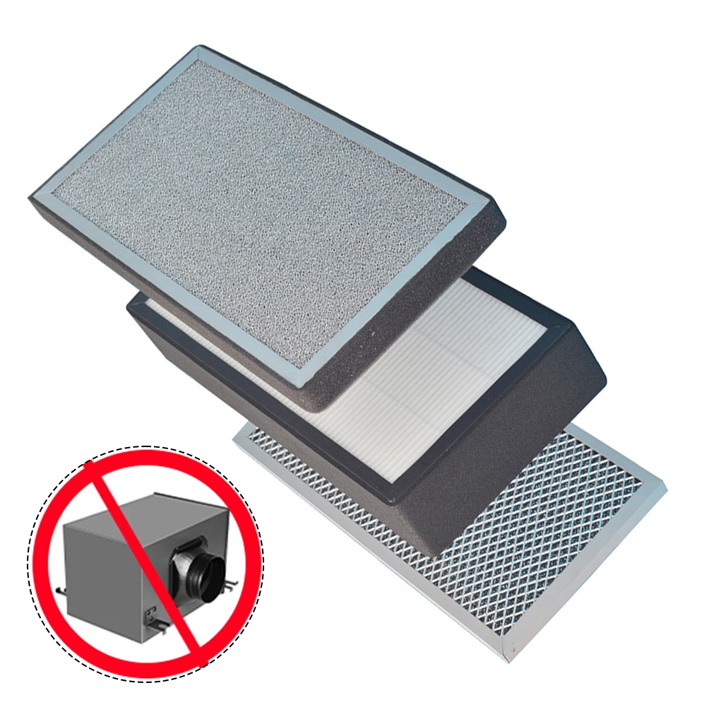 3-laags luchtzuiveringsfilterdoos met HEPA en koolstof voor verse binnenlucht Huishoudapparatuuronderdelen Luchtreinigeronderdelen