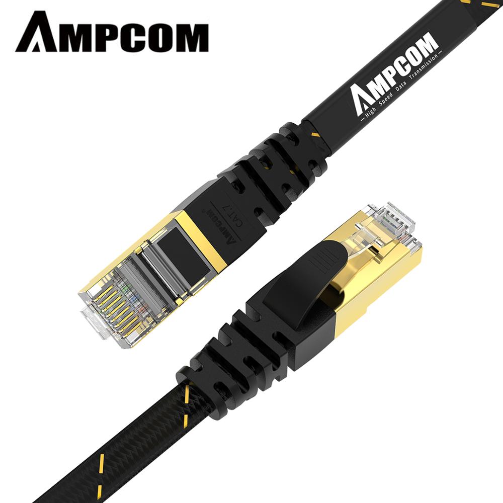 Ampcom Ethernet Kabel RJ45 Cat7 Lan Kabel [5-30 M] Stp Rj 45 Platte Netwerkkabel Patch cord Kabel Ethernet