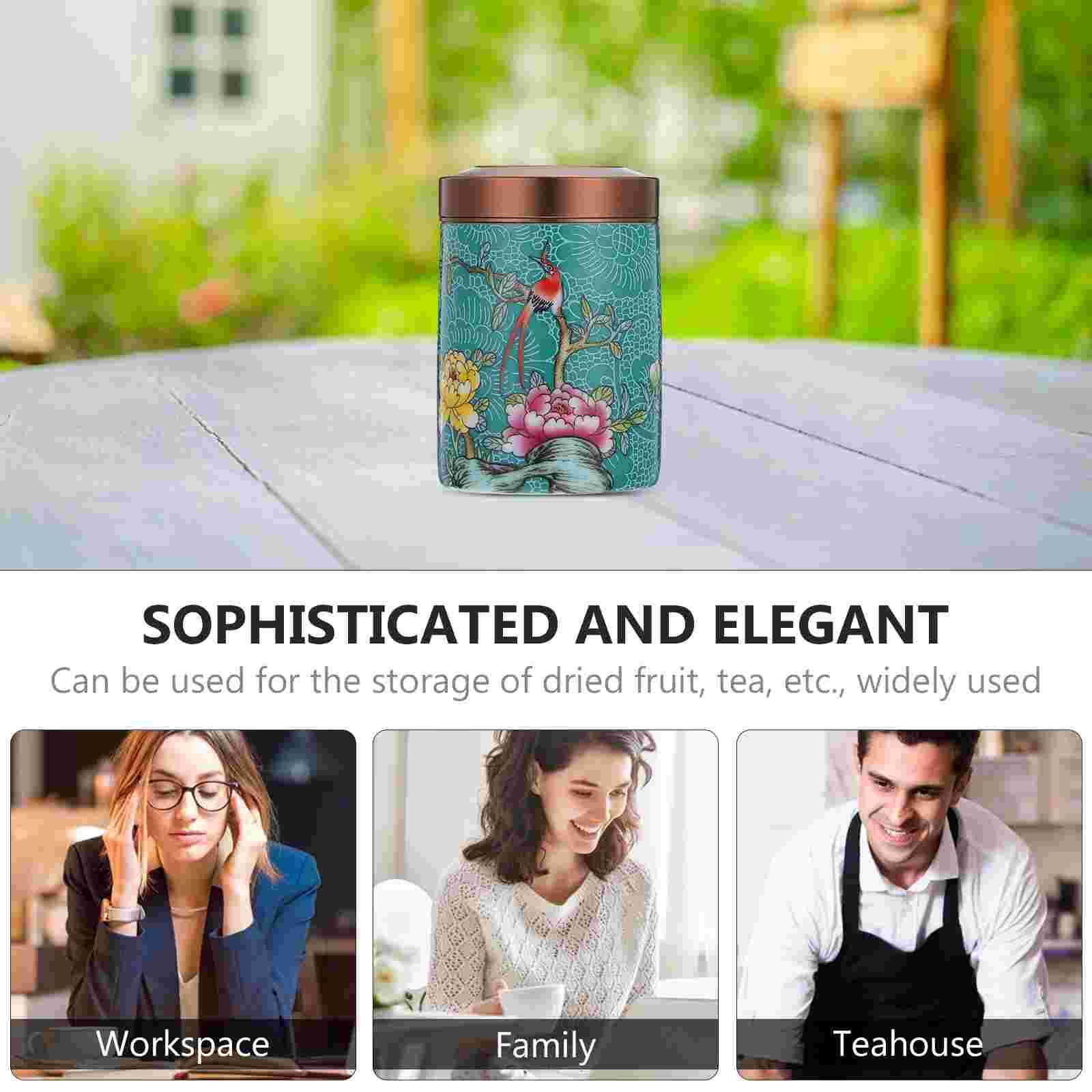 Painted Bulk Tea Container Ceramic Tea Caddy Scented Tea Packaging Canister