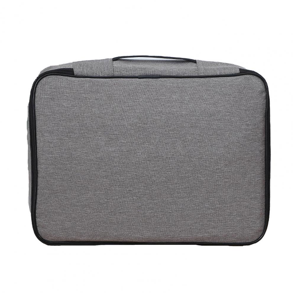 Waterproof Modern Portable Compact File Storage Bag Oxford Cloth Document Bag Smooth Zipper for Office:  Grey