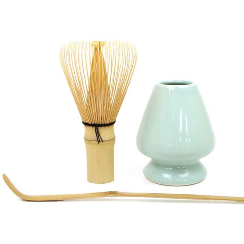 Matcha Whisk Set Bamboo Matcha Tea Set 100 Prong Matcha Whisk (Chasen), Traditional Scoop, Matcha Whisk Holder