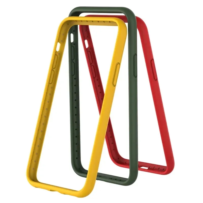 2025 Neue Flüssigsilikon-Original-Stoßstangenrahmen-Telefonhülle für iPhone 15 14 Profi Max 15 14 Plus 12 13 Mini Anti-Klopf-Rückseite