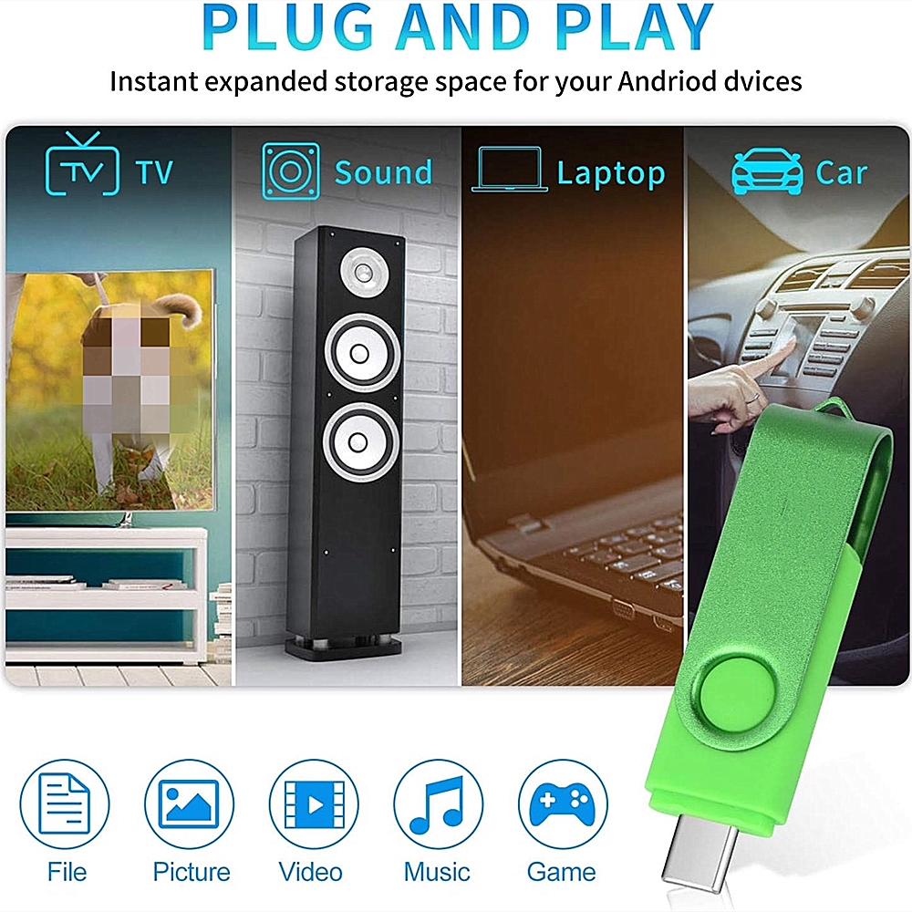 360 ° Unidades Flash USB OTG 3 en 1 con rotación, 128GB, Micro, TYPE-C y USB, 256GB, 64GB, 32GB, Mini memoria, disco U de alta capacidad para teléfono inteligente