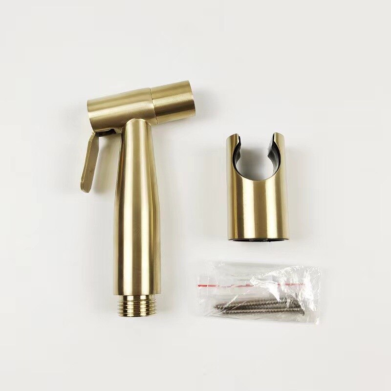 Brushed gold toilet spray 304 stainless steel gold bidet three-piece pressurized nozzle body bidet: B