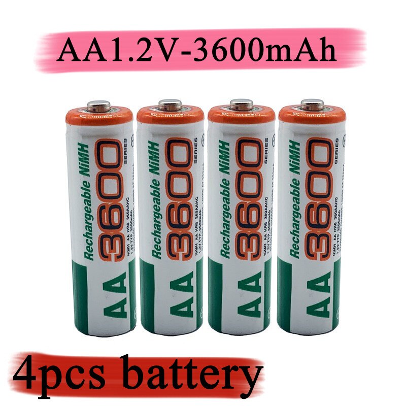 Batería AA de 1,2 V para juguetes, pilas precargadas NI MH de 3600mAh, batería recargable de Ni-MH AA3600, micrófono de cámara, 14-20 Uds.: Azul