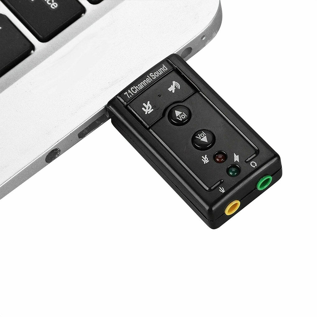 USB 7.1 Channel Sound Adapter Portable Driverless External Stereo Card Audio USB Device for Desktop or Notebook systems