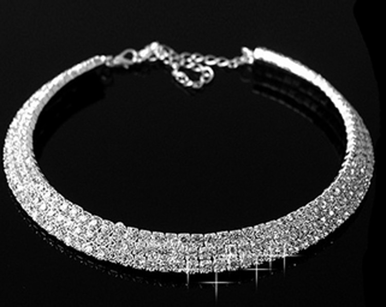 Outstanding Shining Crystal Rhinestone Kraag Ketting Choker Ketting Bruiloft Verjaardag Sieraden